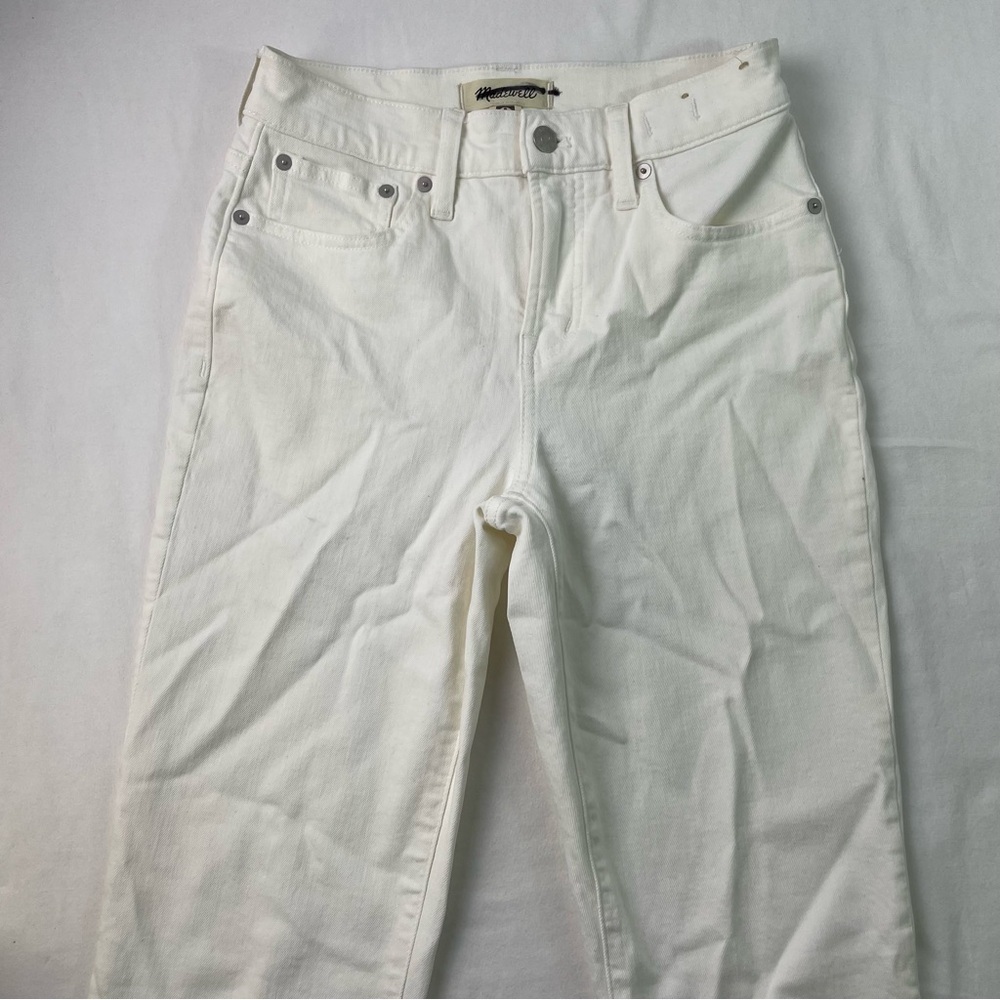 Madewell Cotton High Rise Raw Hem The Perfect Vintage Cropped Jeans Size25P NWT